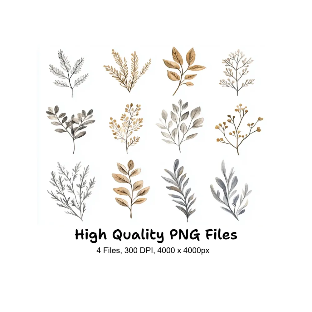 Autumn Botanical Clipart Bundle