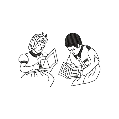 Girl Boy Embroidery Design