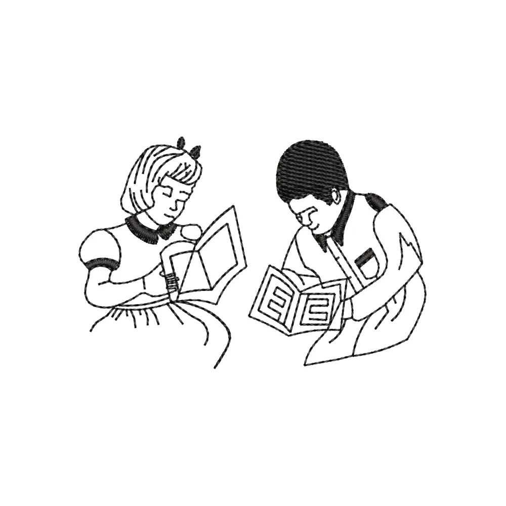 Girl Boy Embroidery Design
