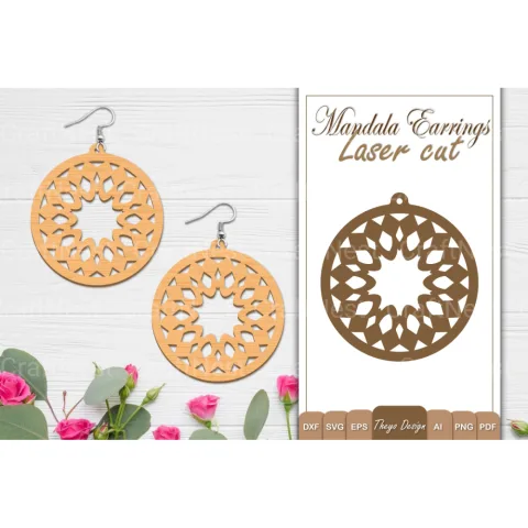 Earrings Mandala SVG Bundle
