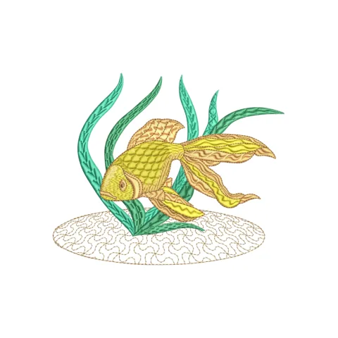 Gold Fish Embroidery Design