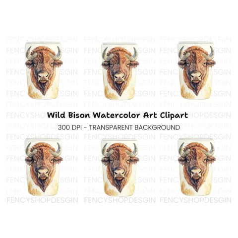 Bison Head Clipart Bundle