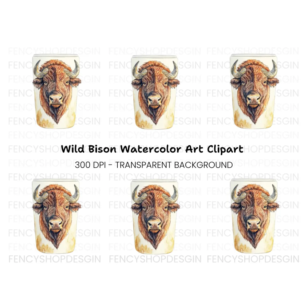 Bison Head Clipart Bundle