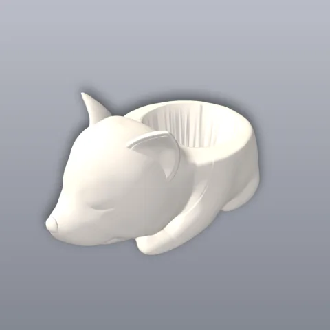 Dog Planter With Holes 3D Print STL File