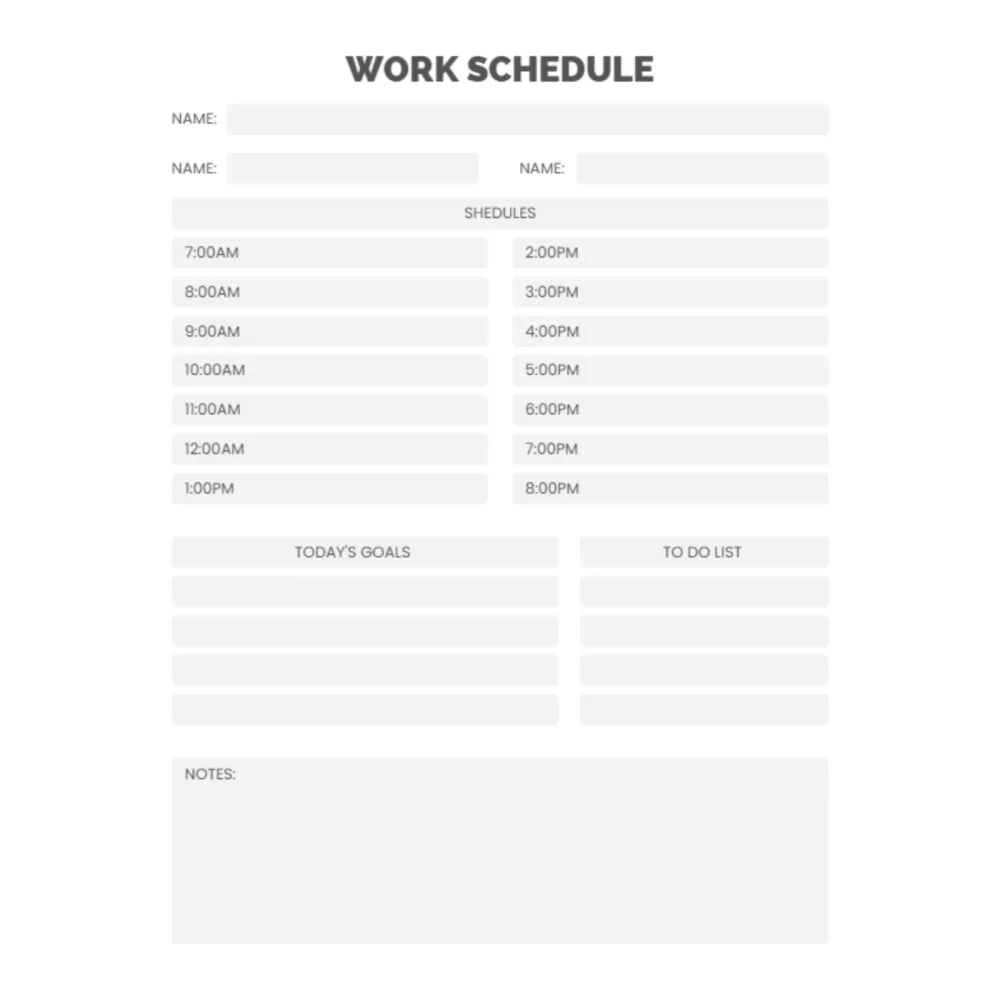 Work Schedule Bundle