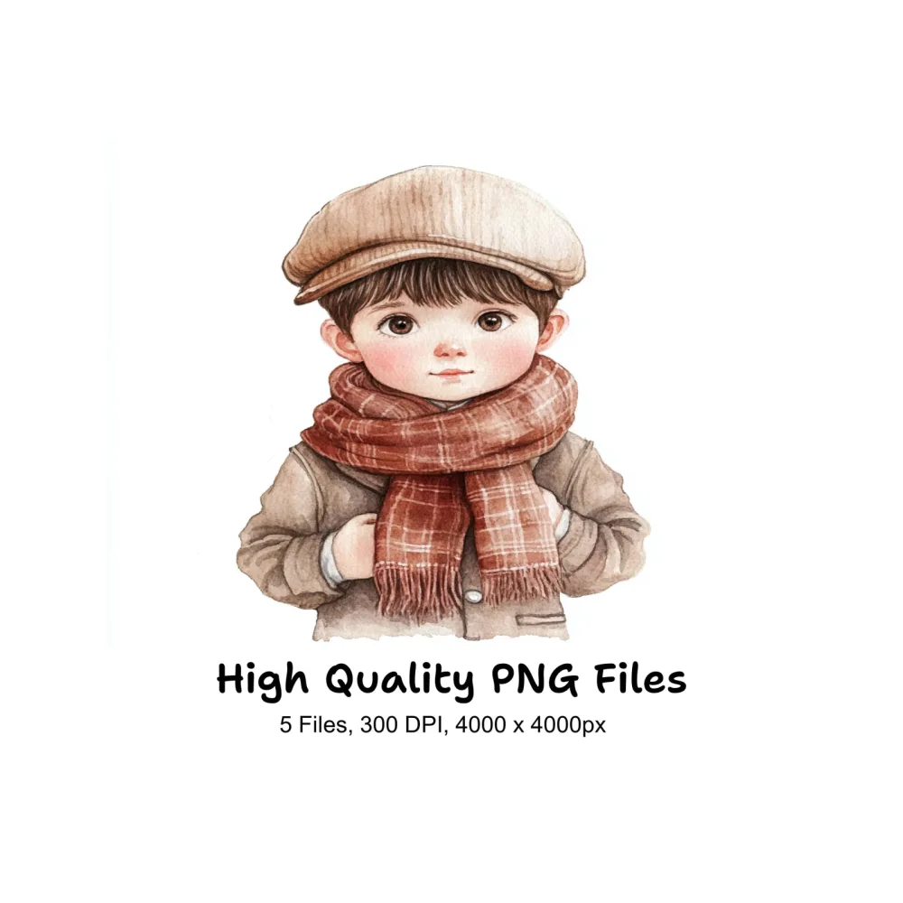 Vintage Boys Clipart Bundle