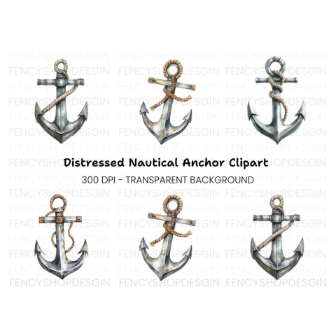 Nautical Anchor Clipart Bundle