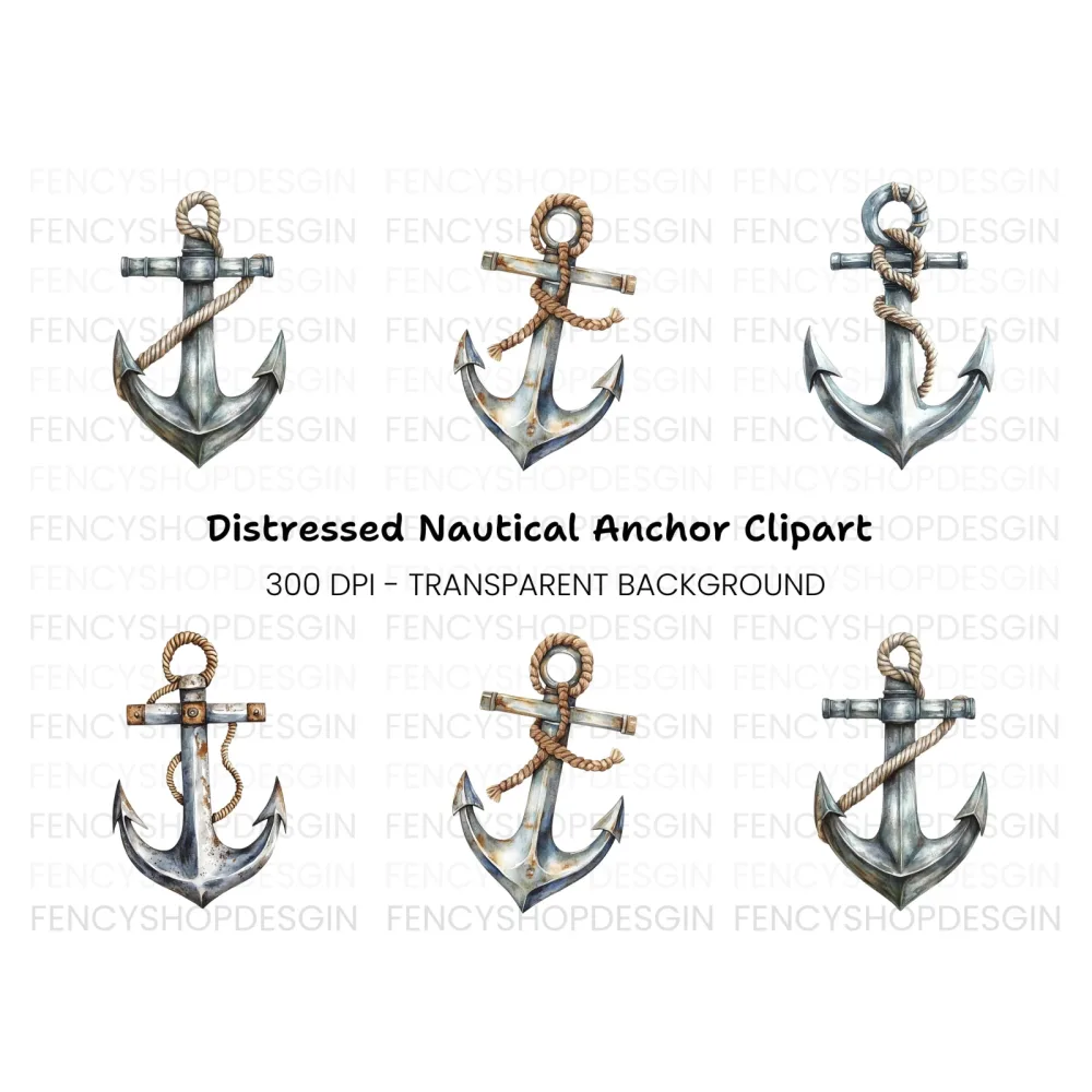 Nautical Anchor Clipart Bundle