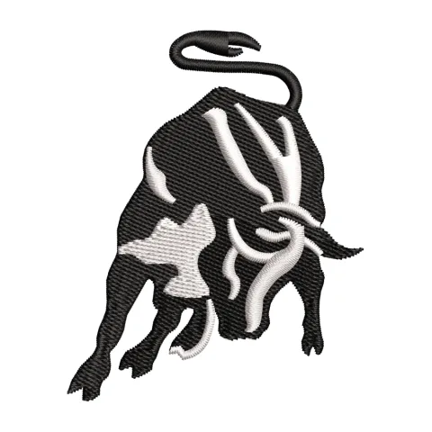Black Bull Embroidery Design