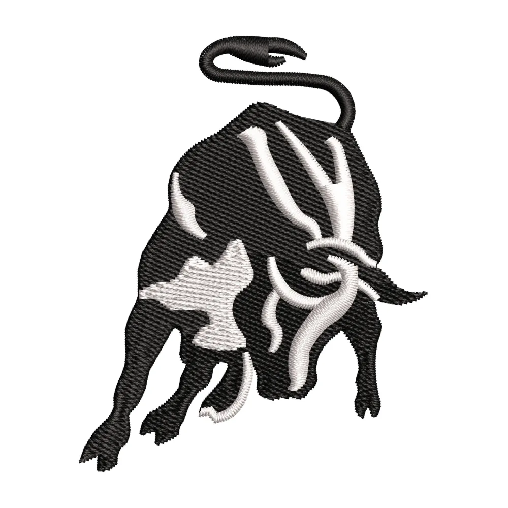 Black Bull Embroidery Design