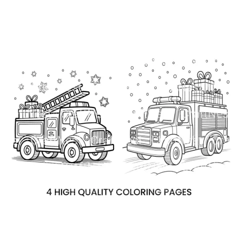 Christmas Fire Truck Coloring Books