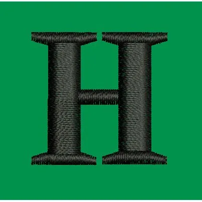 Letter H Serif Initial Embroidery Design