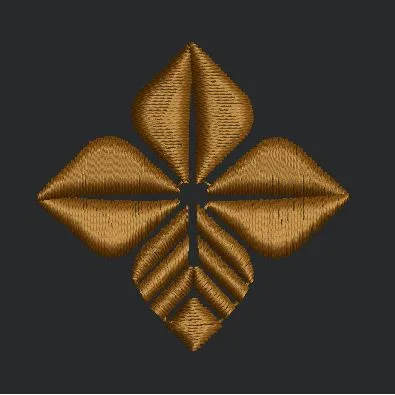 Symmetrical Floral Diamond Motif Embroidery Design