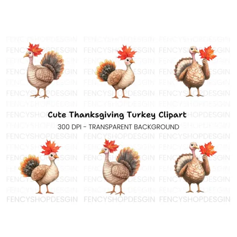 Thanksgiving Turkey Clipart Bundle