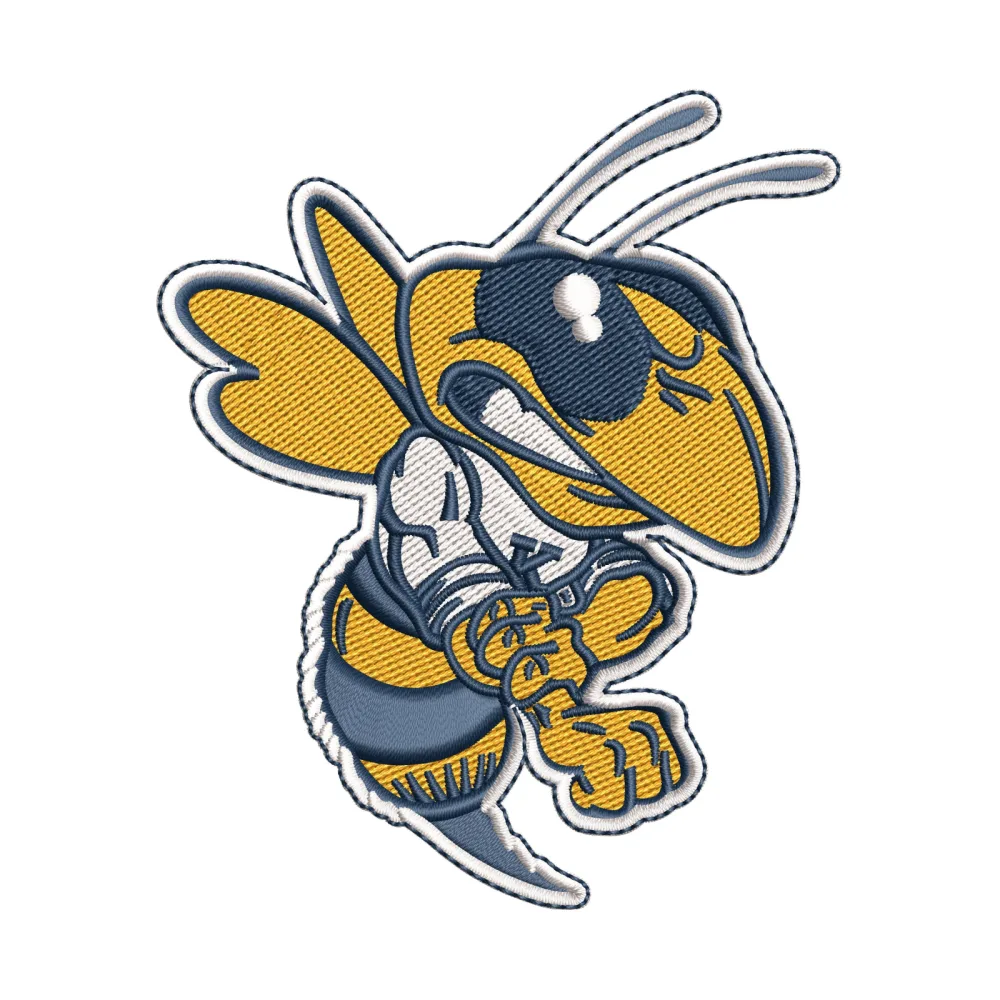 Fighter Bee Embroidery Design