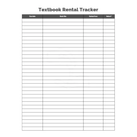 Textbook Rental Tracker Bundle