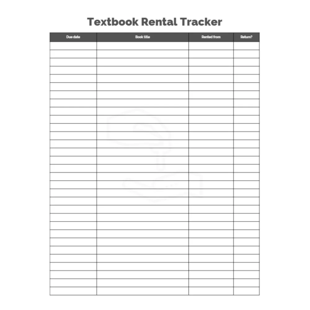 Textbook Rental Tracker Bundle