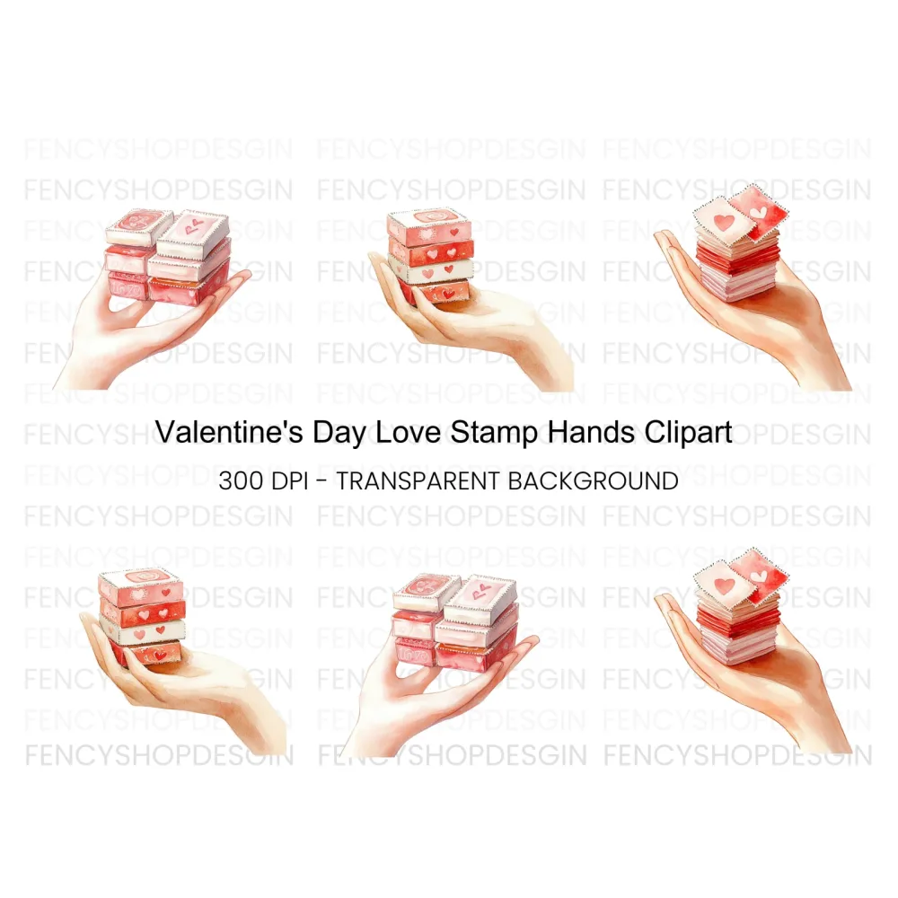 Hands Holding Love Cards Clipart Bundle