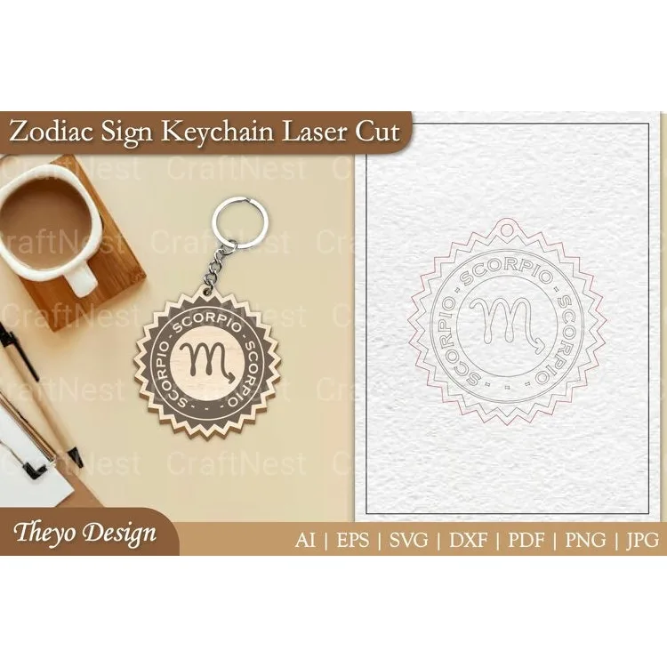 Zodiac Keychain SVG Bundle