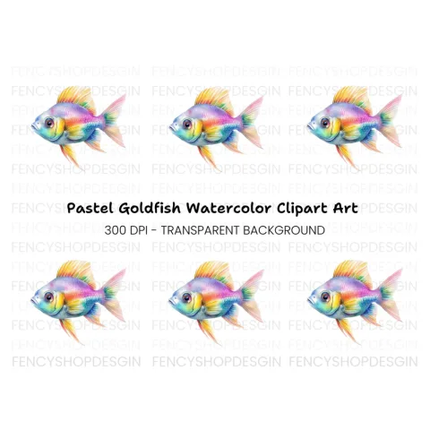Colorful Goldfish Clipart Bundle