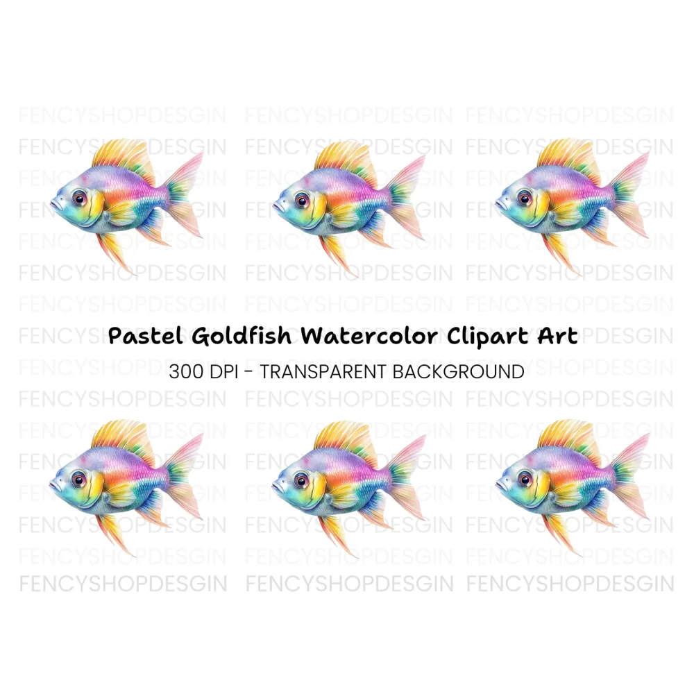 Colorful Goldfish Clipart Bundle
