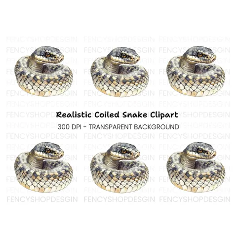 Realistic Snake Illustration Clipart Bundle