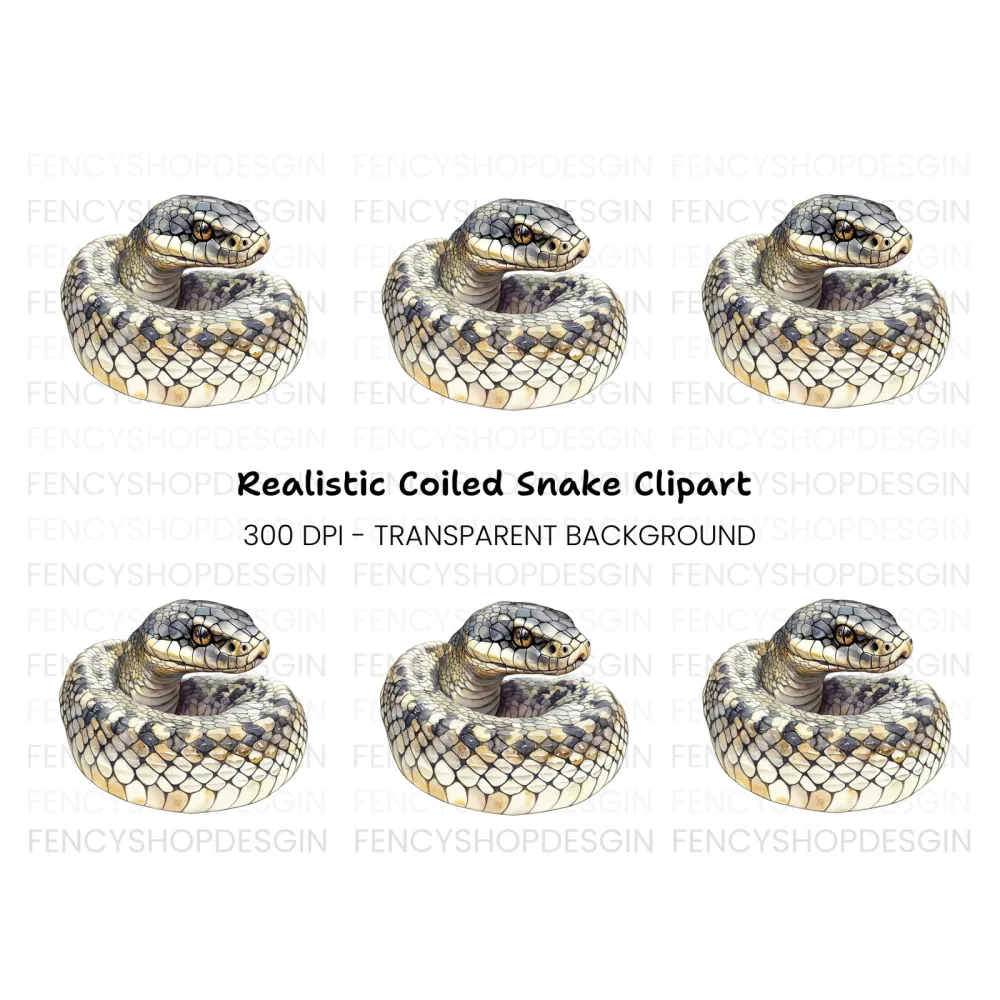 Realistic Snake Illustration Clipart Bundle