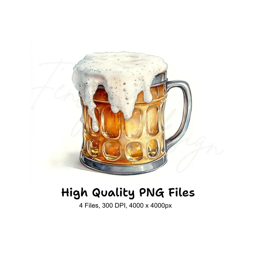 Frothy Beer Mugs Clipart Bundle