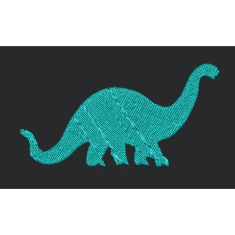 Long Neck Dinosaur Silhouette Embroidery Design