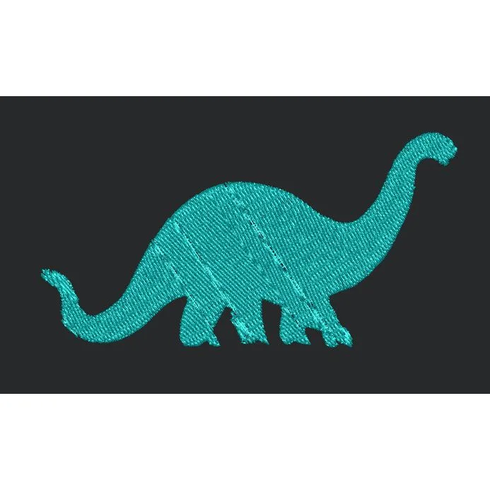 Long Neck Dinosaur Silhouette Embroidery Design