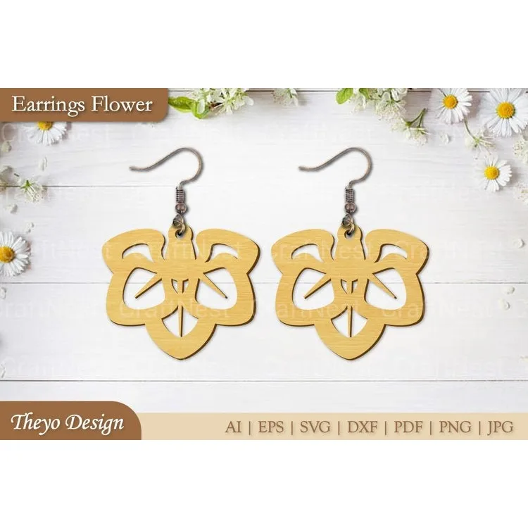 Flower Earrings SVG Bundle