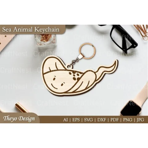Cute Sea Animal Keychain SVG Bundle