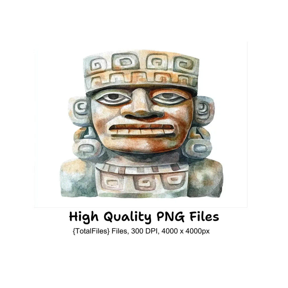 Mystical Stone Idol Clipart Bundle