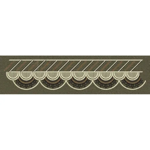 Floral Border Brown Embroidery Design
