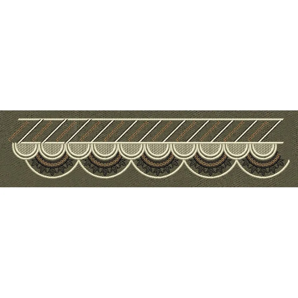 Floral Border Brown Embroidery Design