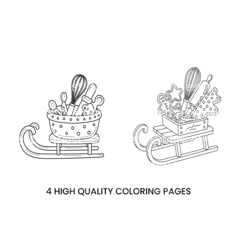 Christmas Baking Sleigh Coloring Books