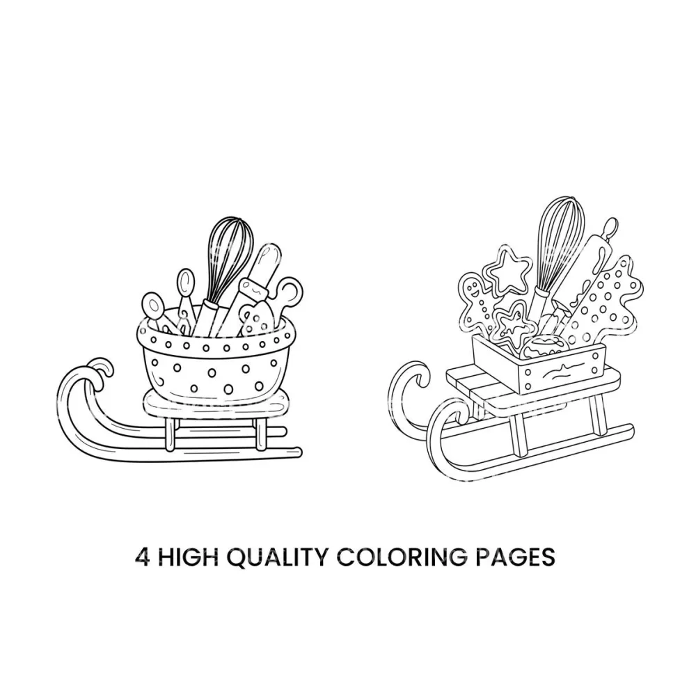 Christmas Baking Sleigh Coloring Books