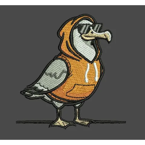 Cool Bird Embroidery Design
