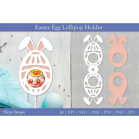 Easter Egg Lollipop Holder SVG