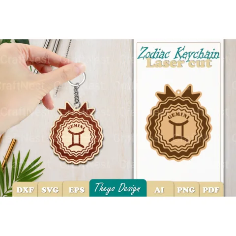 Zodiac Keychain SVG Bundle