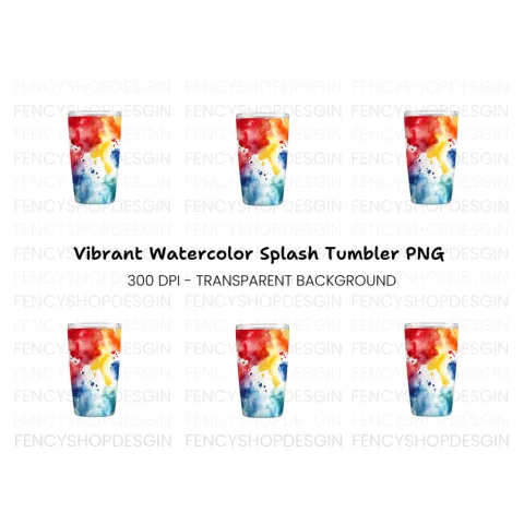 Vibrant Splash Tumbler Clipart Bundle