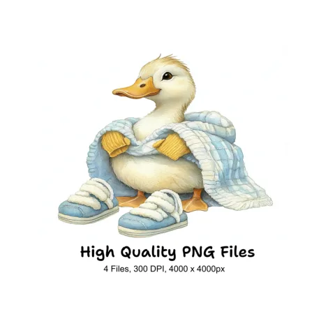 Cute Ducklings in Bathrobes Clipart Bundle