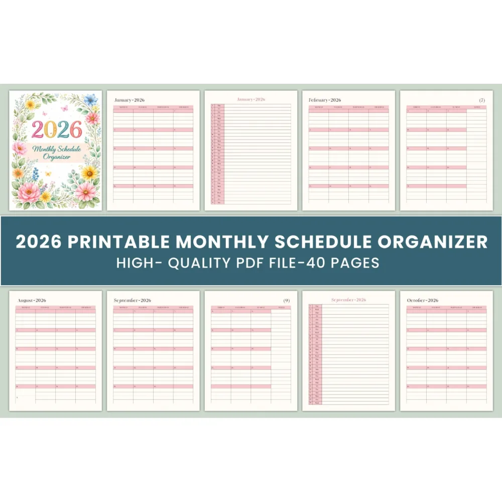 Monthly Schedule Planner