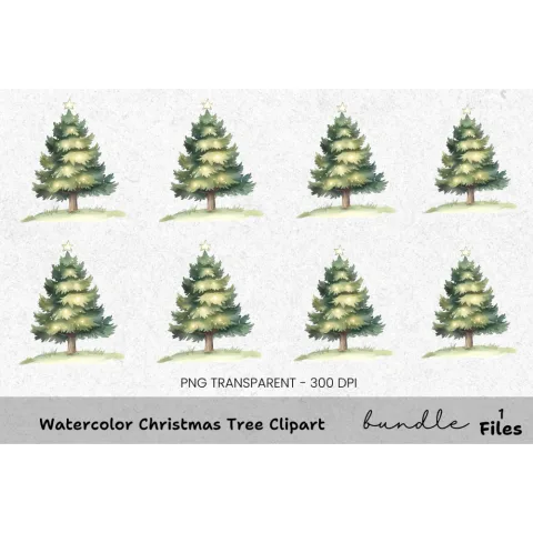 Christmas Tree Clipart Bundle