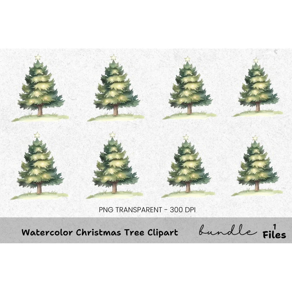 Christmas Tree Clipart Bundle