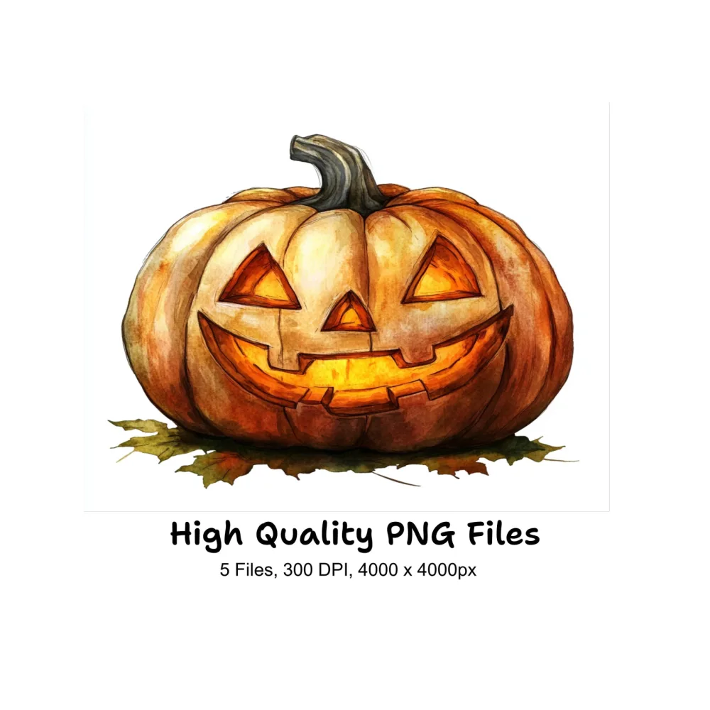 Glowing Jack Lanterns Clipart Bundle