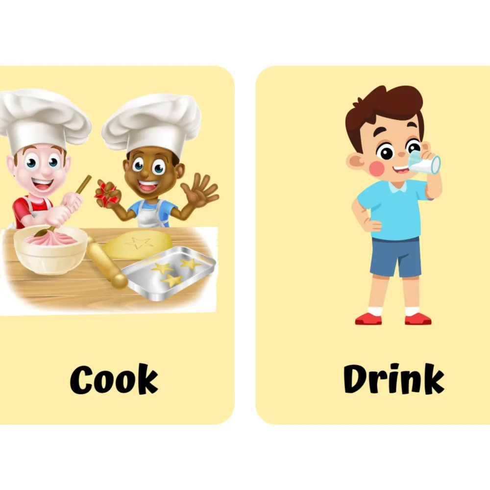 Action Verbs Flashcards for Kids