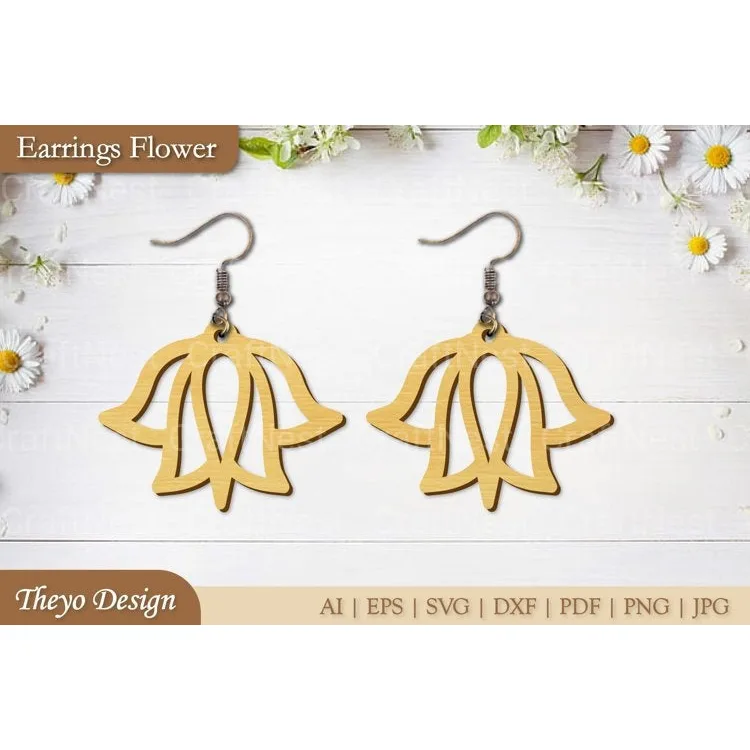 Flower Earrings SVG Bundle