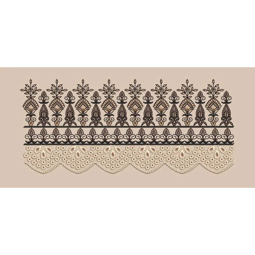 Fleur De Lis Spire Border Embroidery Design