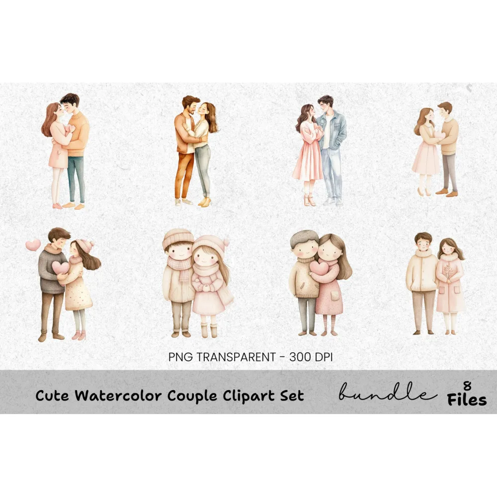Cute Couple Clipart Bundle